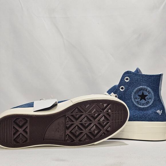 Converse Women's CTAS Lift Denim Hi Top Star Sneakers Size 8.5 A12045C Navy NWT - Picture 8 of 9